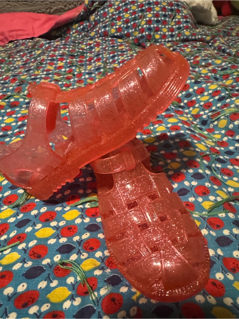 GAP Kids Glitter Jelly Sandals - Coral Sparkle
